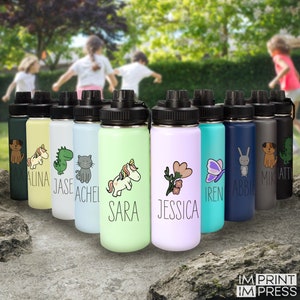 Creative cup cute funny water bottle cute animal design with straw plastic  water bottle cartoon mixing