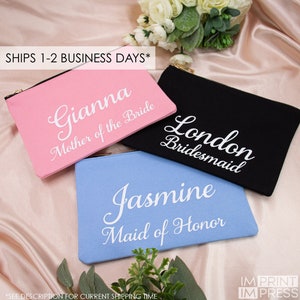 Personalized Makeup Bag | Maid Of Honor Cosmetic Bag | Bridesmaid Custom Makeup Bag | Bridesmaid Proposal | Mother of the Bride Gift