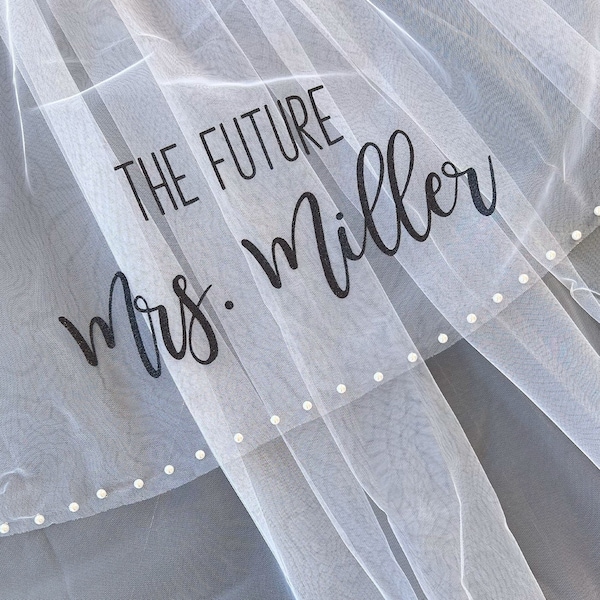 Bridal Shower Veil | Custom Bachelorette Veil | Personalized Bridal Veil | Future Mrs. Veil | Bride Veil