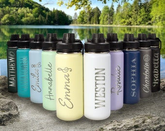 Personalized Water Bottle | Custom Sport Water Bottle | Engraved Name Water Bottle | Custom Bridesmaid Gift | Teacher Gift - 8