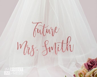 Bridal Shower Veil | Custom Bachelorette Veil | Personalized Bridal Veil | Future Mrs. Veil | Bride Veil - NT