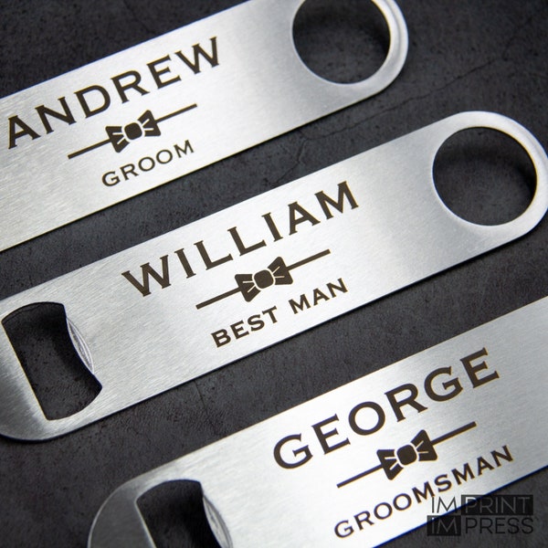 Custom Bottle Opener | Best Man Gift | Groomsman Party Gift Set | Metal Beer Bottle Opener | Father's Day Gift | Gift for Him