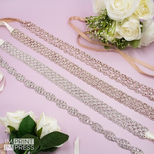 Wedding Dress Belt | Rhinestone Bridal Belt | Narrow Crystal Belt | Thin Rhinestone Sash Belt