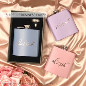 Personalized Women's Flask | Custom Women's Flask | Laser Engraved Flask | Engraved Women's Flask | Bridal Party Gift | Bridesmaid Gift - H