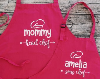 personalized mommy and me aprons