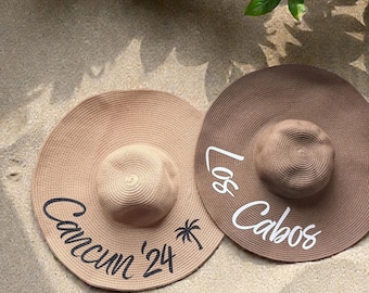Custom Wire Brim Hat | Travel Beach Hat | Birthday Floppy Hat | Personalized Vacation Hat