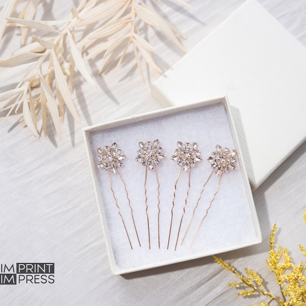 Set of 4 Bridal Hair Pin | Wedding Hair Accessory | Diamond Pin | Rhinestone Bridal Pin | Wedding Hair Clip