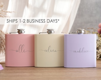 Personalized Women's Flask | Custom Women's Flask | Laser Engraved Flask | Engraved Women's Flask | Bridal Party Gift | Bridesmaid Gift - 2T