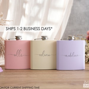 Personalized Women's Flask | Custom Women's Flask | Laser Engraved Flask | Engraved Women's Flask | Bridal Party Gift | Bridesmaid Gift - 2T