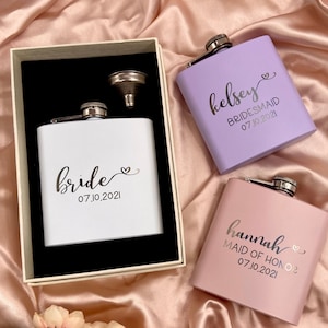 Personalized Women's Flask | Custom Women's Flask | Laser Engraved Flask | Engraved Women's Flask | Bridal Party Gift | Bridesmaid Gift - A3