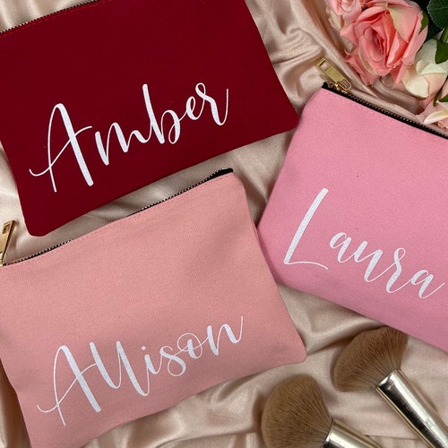 Personalized Makeup Bag Bridesmaid Cosmetic Bag Custom Etsy