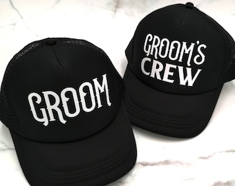 Bachelor Party Hat | Groom Party Hat | Groom's Crew Party Hat | Wedding Party Hat | Wedding Photo Prop, Custom Trucker Hat