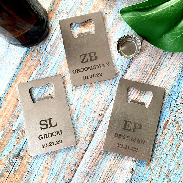 Custom Credit Card Bottle Opener | Wallet Sized Bottle Opener | Metal Beer Bottle Opener | Groomsman Gift | Gift for Him