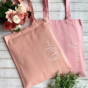 Custom Tote Bag | Personalized Tote Bag | Bridesmaid Tote Bag | Bridal Party Gift | Bridesmaid Gift | Rose Gold Tote Bag | Gold Tote Bag