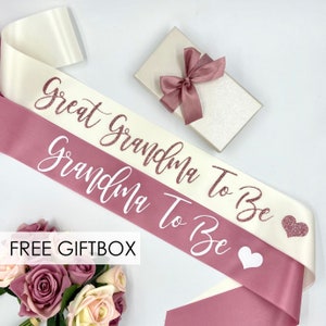 Custom Baby Shower Sash | Baby Shower Sash | Gender Reveal Sash | Grandma to Be | Great Grandma to Be | Glitter Sash