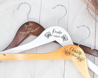 Personalized Wood Hanger | Engraved Wood Hanger with Name | Bridesmaid Gift Set | Bridal Party Hanger | Bridesmaid Proposal - 41A