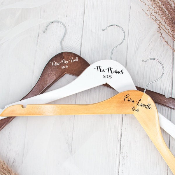 Personalized Wood Hanger | Engraved Wood Hanger with Name | Bridesmaid Gift Set | Bridal Party Hanger | Bridesmaid Proposal - 40