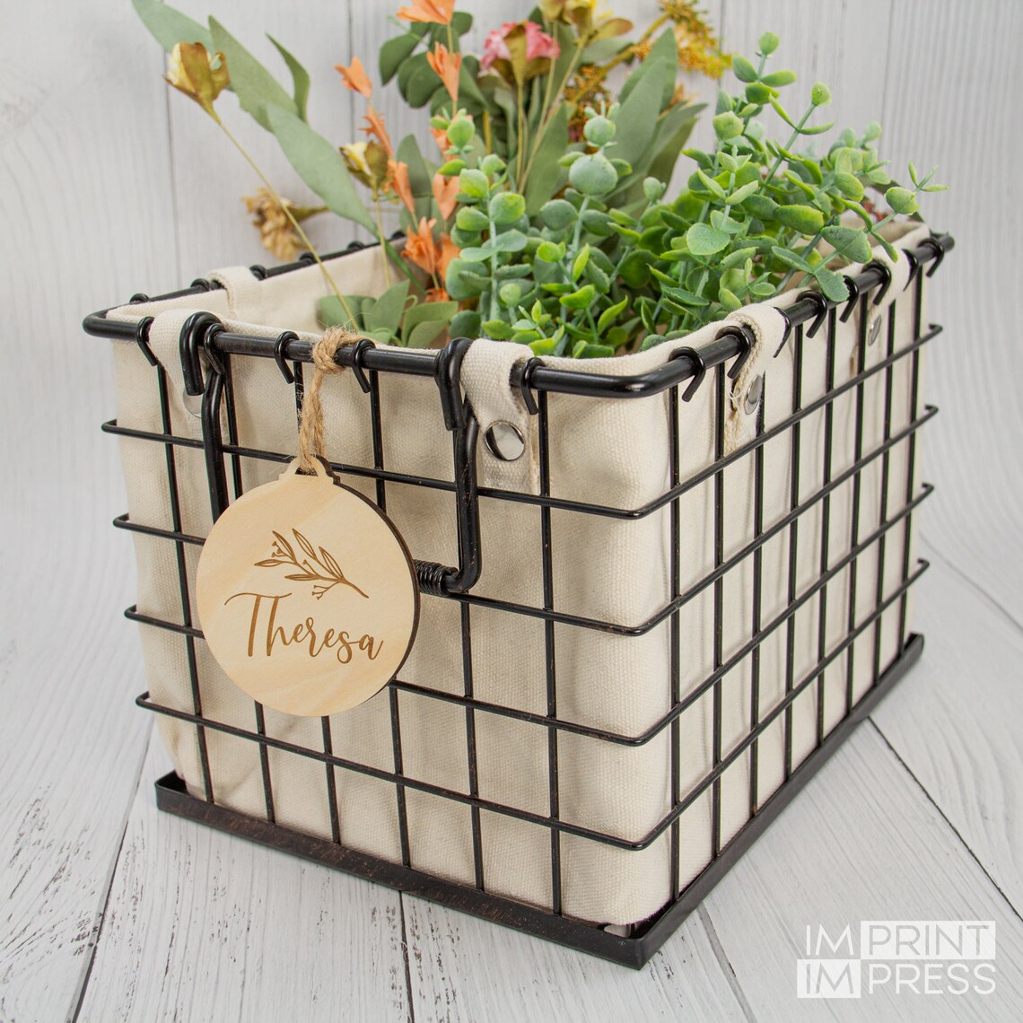 Custom Gift Wrap Tag | Engraved Wooden Name Tags | Personalized Flower ...
