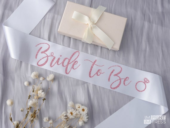 Custom Bridal Sash Personalized Bridal Sash Bride to Be Ring Sash Bride Ring Sash Glitter Sash Etsy
