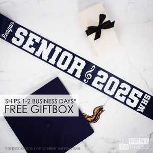 Custom Senior Sash | Personalized Senior Sash | Custom Graduation Sash | Senior Music Night Sash | Senior 2025 Sash | Glitter Sash