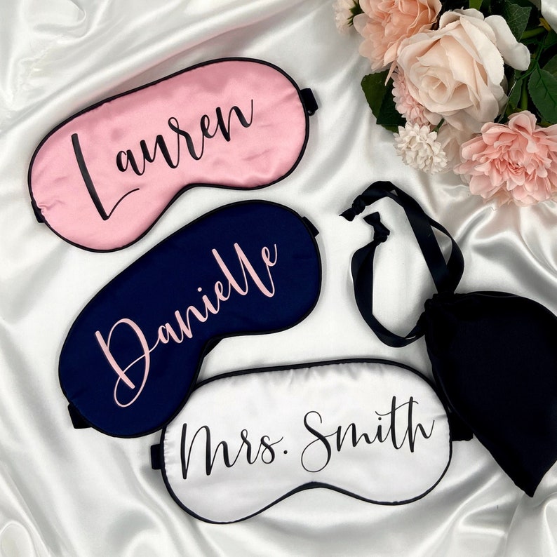 Custom Eye Mask Personalized Sleep Mask Custom Satin Eye Etsy
