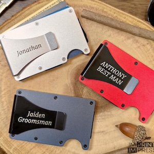Personalized Money Clip | Father&#39;s Day Accessory | Anniversary Gift for Him | Groomsman Engraved Steel Money Clip