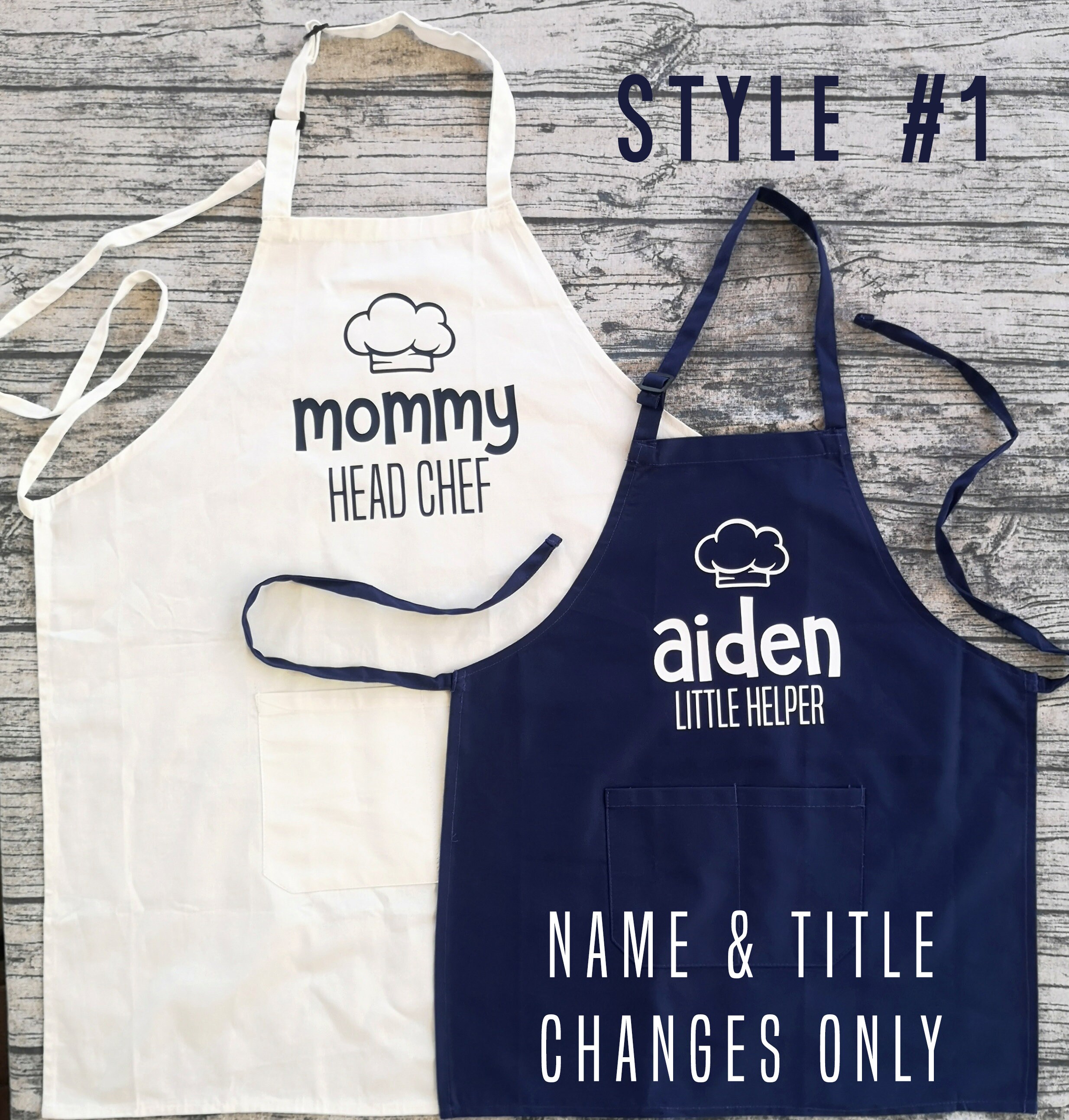 Set of 3 Custom Apron Personalized Family Aprons Matching Etsy