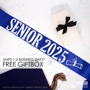 Custom Senior Sash | Personalized Senior Sash | Custom Graduation Sash | Senior 2025 Sash | Glitter Sash