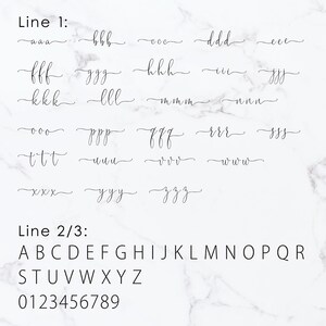 Puede incluir: Un gr&aacute;fico de alfabeto escrito a mano con letras min&uacute;sculas en escritura cursiva. Las letras est&aacute;n dispuestas en filas, con la primera fila etiquetada como "L&iacute;nea 1" y la segunda fila etiquetada como "L&iacute;nea 2/3". El gr&aacute;fico incluye todas las letras min&uacute;sculas y los n&uacute;meros del 0 al 9.