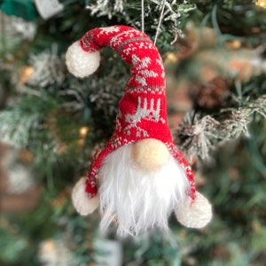 Christmas Gnome Ornament | Set of Two Gnome Holiday Gift | Cute Christmas Gnome | Winter Gnome Decor | Christmas Ornament