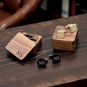 Engraved Cufflinks with Box | Personalized Groomsman Gift for Wedding | Best Man Gift | Custom Valentines Gift - 52