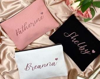 Personalized Makeup Bag Bridesmaid Cosmetic Bag Custom | Etsy