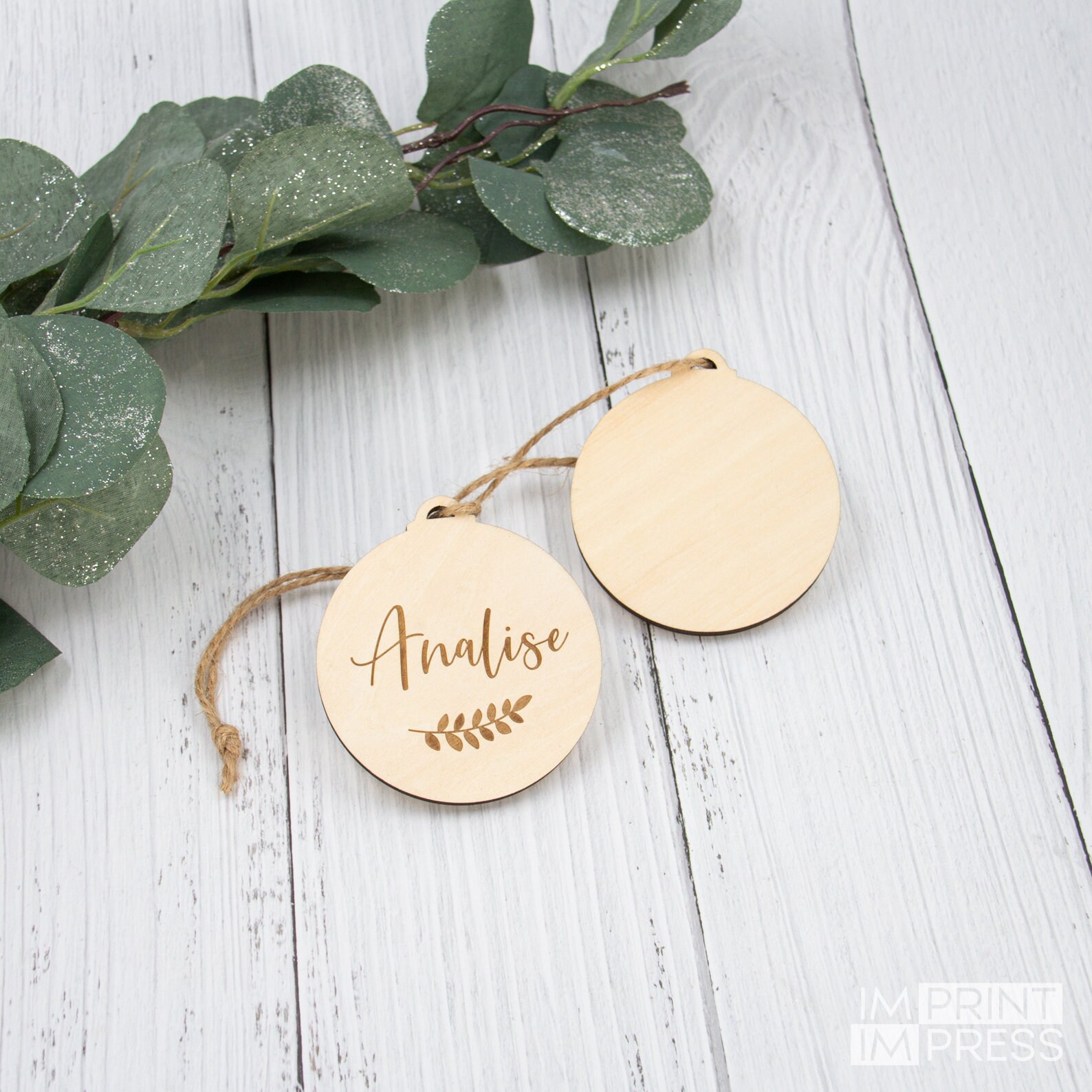 Custom Gift Wrap Tag | Engraved Wooden Name Tags | Personalized Flower ...