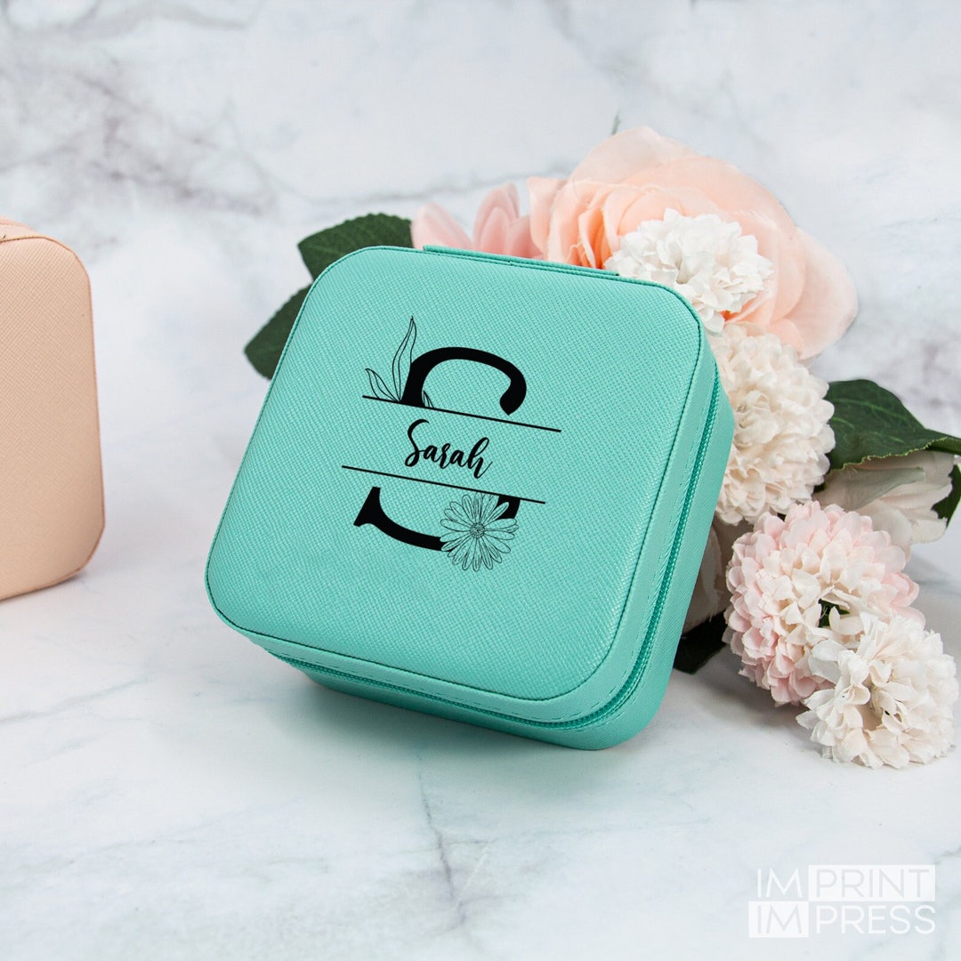 Custom Monogram Jewelry Box Gift for Her Personalized Jewelry Organizer