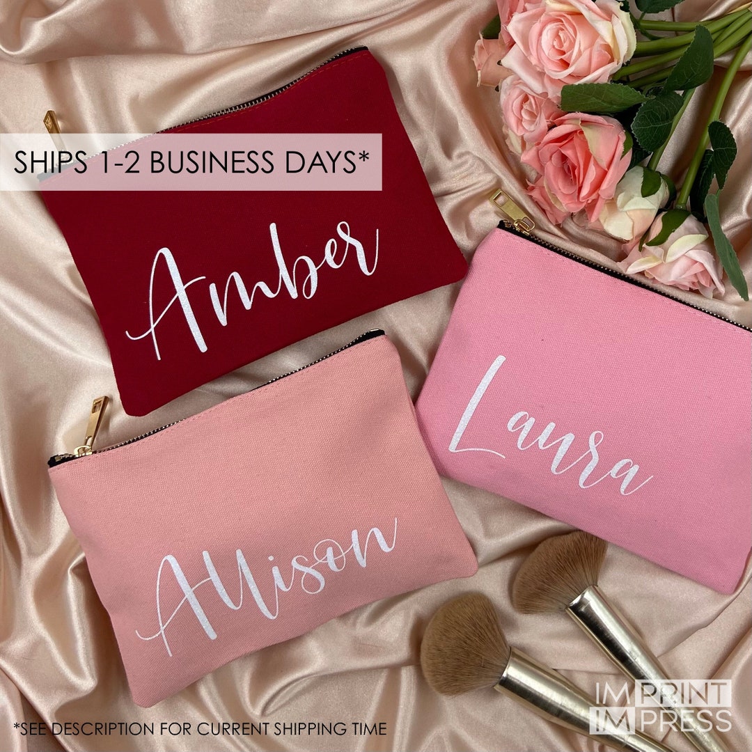Personalized Makeup Bag Bridesmaid Cosmetic Bag Custom Etsy