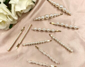 Fashion Women Pearl Flower Metal Hair Pin Barrette Hairpin Butterfly Clip New Fashion Women Pearl Flower Metal Hair Pin Barrette Hairpin Butterfly Clip New