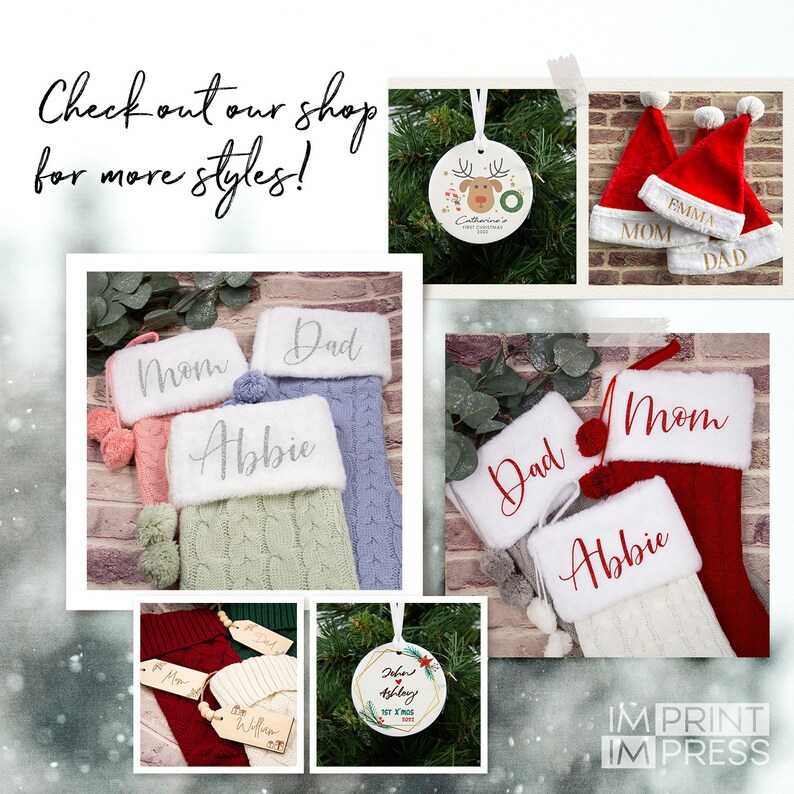 Custom Christmas Stocking | Personalized Christmas Stocking | Cable Knit Stocking | Cable Knit Christmas Decor | Long Stocking - sku DMD image 9