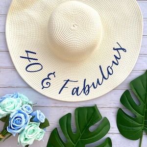 Custom Floppy Hat | Floppy Beach Hat | 40 & Fabulous Hat | 30 and Fabulous | 50 and Fabulous | 40th Birthday Gift | Birthday Floppy Hat