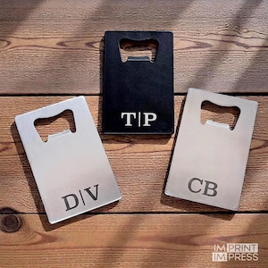 Personalized Wallet Bottle Opener,  Groomsman Gift, Custom Credit Card Bottle Opener, Wallet Beer Opener, Laser-Engraved Metal Opener
