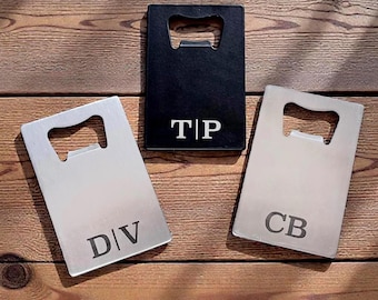 Personalized Wallet Bottle Opener,  Groomsman Gift, Custom Credit Card Bottle Opener, Wallet Beer Opener, Laser-Engraved Metal Opener