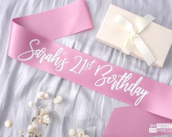 Personalized Glitter Birthday Sash | Custom 21st Birthday Prop