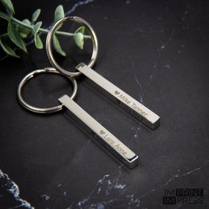 Custom Engraved Bar Key Chain | Personalized Coordinates Key Ring | Personalized Keychain | Custom Anniversary Gift | Valentines Message