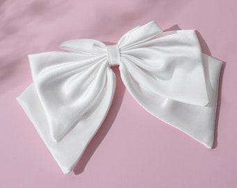 Bridal Shower Veil | Bachelorette Veil with White Bow | Hair Bow Clip | Wedding Bride Veil