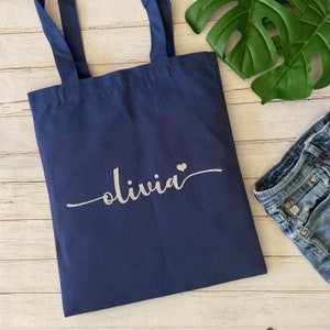 Custom Tote Bag | Personalized Tote Bag | Bridesmaid Tote Bag | Bridal Party Gift | Bridesmaid Gift | Glitter Tote Bag | Rose Gold Tote Bag