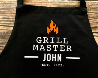 Custom Men's Apron | Personalized Grill Master Apron | BBQ Grilling Apron | Gift for Him | Gift for Dad | Father's Day Gift