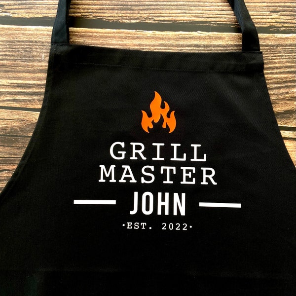 Custom Men's Apron | Personalized Grill Master Apron | BBQ Grilling Apron | Gift for Him | Gift for Dad | Father's Day Gift