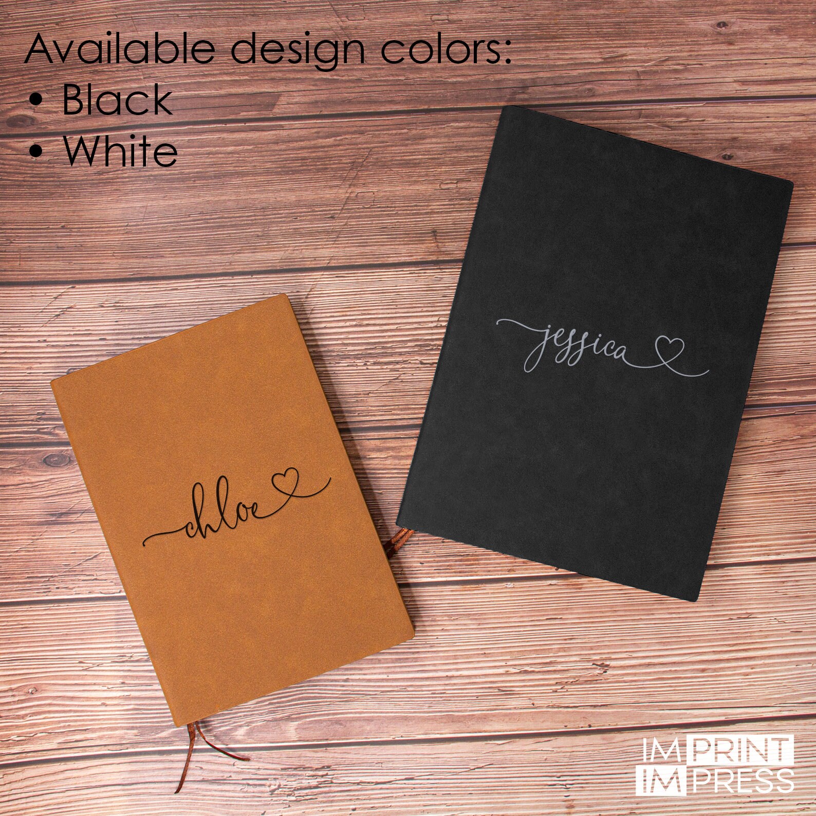 Custom College Rule Journal | Vegan Leather Notebook | Gratitude Heart ...