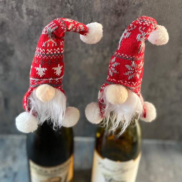 Gnome Wine Topper | Gnome Holiday Gift | Wine Bottle Gift |  Gnome Bottle Topper