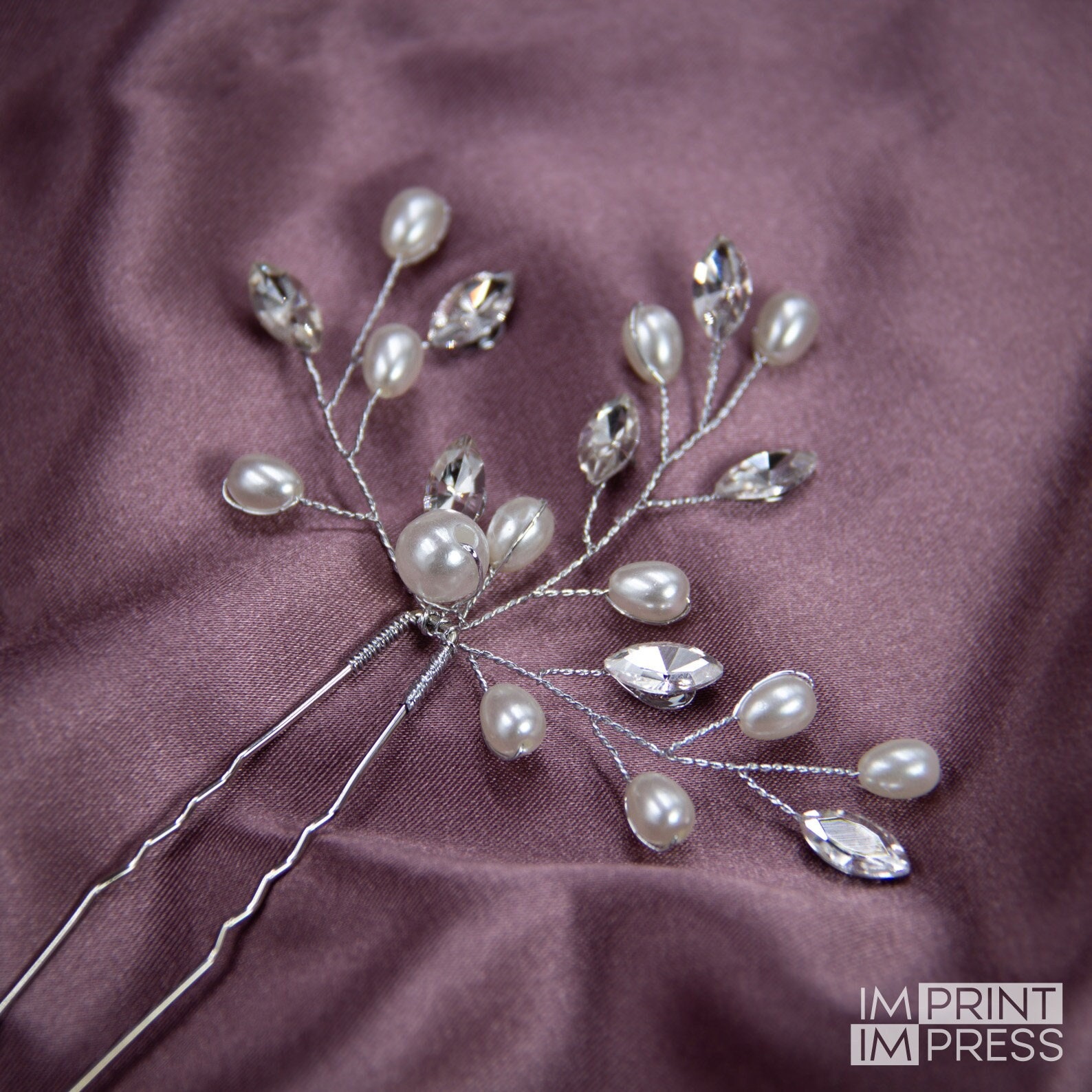 Hair Couture Pearl & Rhinestone Jewel wedding formal occasion Hair Pins set of 3 Amazon.com : 30 Pieces Wedding Pearl Hair Pins for Brides  main image 4