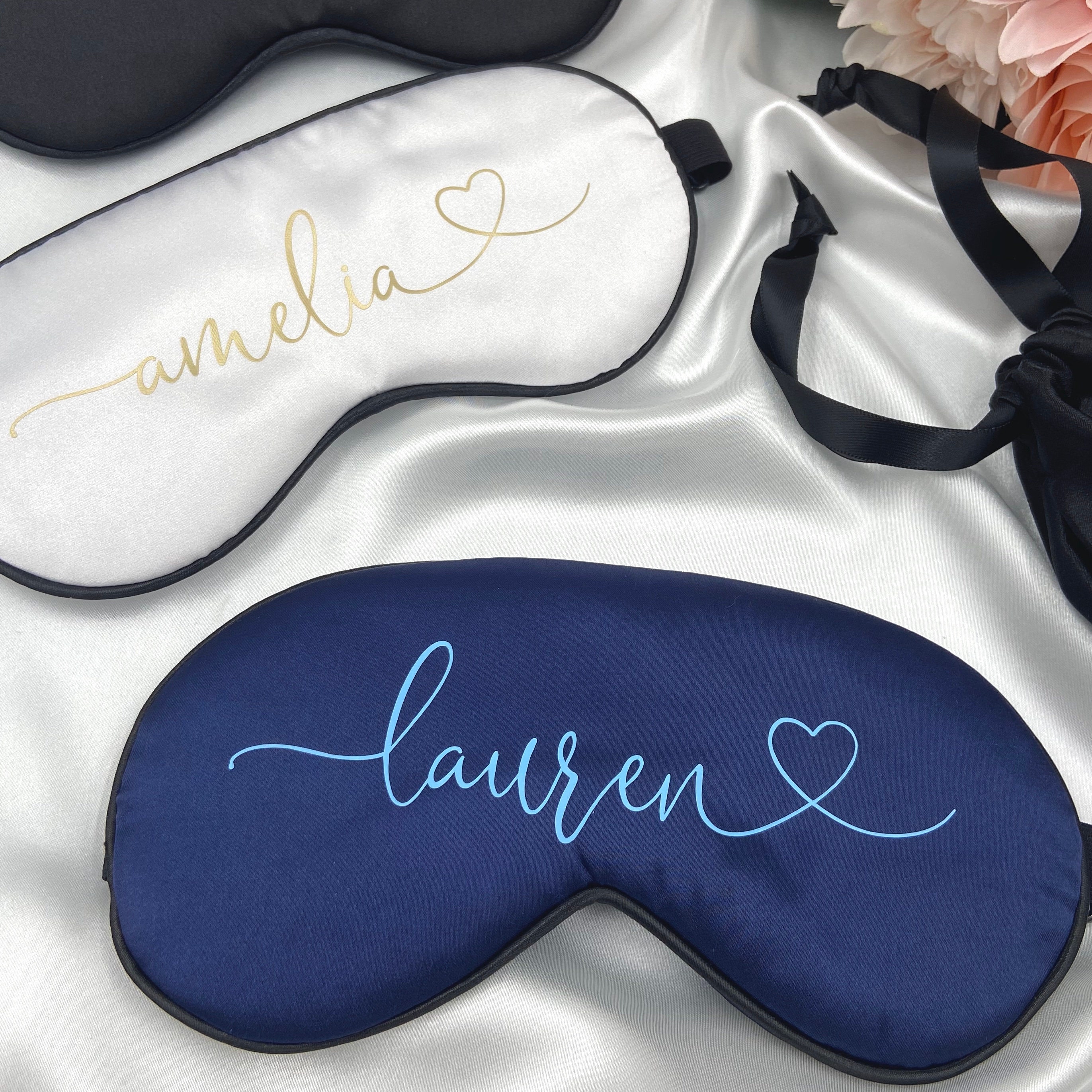 Custom Eye Mask With Heart Personalized Sleep Mask Custom Etsy